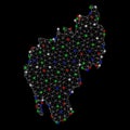 Bright Mesh Network Tripura State Map with Flare Spots