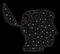 Glowing Mesh 2D Open Mind with Light Spots Royalty Free Stock Photo