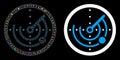 Flare Mesh Carcass Round Radar Icon with Flare Spots