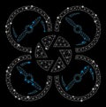 Glowing Mesh Wire Frame Shutter Drone with Light Spots Royalty Free Stock Photo