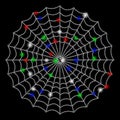 Bright Mesh 2D Spider Web with Flash Spots
