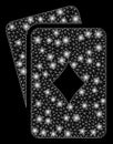 Bright Mesh Wire Frame Diamonds Playing Cards with Light Spots