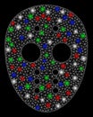 Bright Mesh Wire Frame Maniac Mask with Flash Spots