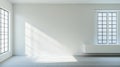 Bright and minimalistic interior with natural light streaming through windows in a modern room Royalty Free Stock Photo