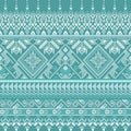 Mint Green Pixel Pattern with Traditional Thai Geometry Royalty Free Stock Photo
