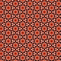 Bright modern design seamless geometric pattern with hexagonal flowers and mixed rounded geometric shapes Red, white and black Royalty Free Stock Photo