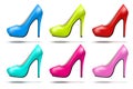 Bright modern high heels pump woman shoes Royalty Free Stock Photo