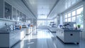 Bright and Modern Laboratory Interior with Advanced Equipment Royalty Free Stock Photo