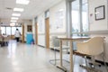 Bright and Modern Medical Facility Interior with Empty Chairs and Clear Hallway Royalty Free Stock Photo