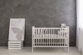 Bright and modern nursery for your baby girl Royalty Free Stock Photo