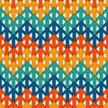 Bright print with interlocking arrows. Contemporary background with pointers. Colorful geometric seamless pattern