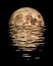 Bright moon with water reflection effect illustration Royalty Free Stock Photo