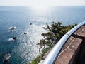 Bright morning sun shining over the Pacific ocean at Cape Ashizuri, Shikoku`s southernmost point