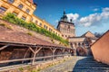 Bright morning view of famous medieval fortified city and the Clock Tower built by Saxons