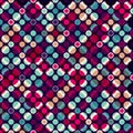 Bright mosaic circle seamless pattern