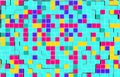 Bright mosaic of colorful squares. 3d image. Game style