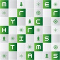 Bright mosaic tiles background with christmas icons Royalty Free Stock Photo