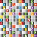 Bright mosaic tiles background with icons Royalty Free Stock Photo