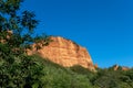 Bright mountains at the Las Medulas historic gold mining site on a sunny day