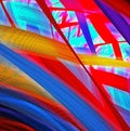 Bright multi-color abstract fractal background of circles and geometric elements. Beautiful abstract fractal to highlight