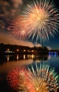 Bright multi-colored fireworks lights Royalty Free Stock Photo