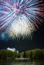 Bright multi-colored fireworks lights