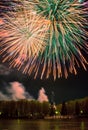 Bright multi-colored fireworks lights Royalty Free Stock Photo
