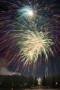 Bright multi-colored fireworks lights Royalty Free Stock Photo
