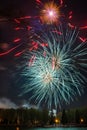 Bright multi-colored fireworks lights Royalty Free Stock Photo