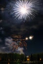 Bright multi-colored fireworks lights Royalty Free Stock Photo