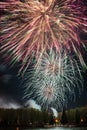 Bright multi-colored fireworks lights Royalty Free Stock Photo