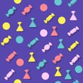 Bright multi-colored seamless candy pattern