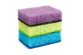 Bright multi-colored sponges for sanitary work, washing dishes, cleaning the bathroom and other household needs. The need for Royalty Free Stock Photo