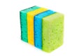 Bright multi-colored sponges for sanitary work, washing dishes, cleaning the bathroom and other household needs. The need for Royalty Free Stock Photo