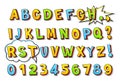 Bright Isometric Capital Letters OF ABC Colorful English Alphabet And Numbers Vector Illustration Set Royalty Free Stock Photo