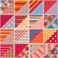 Bright multicolor patchwork pattern. Seamless design of quilt. Colorful print for fabric and textile