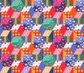 Bright multicolor patchwork pattern. Seamless vector illustration