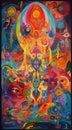 bright multicolor representation of chakras, concept of Safety