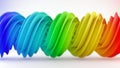 Bright multicolor twisted spiral shape 3D rendering
