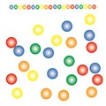 Bright multicolored beads isolated on a white background