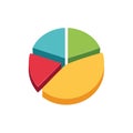 Bright multicolored 3D pie chart diagram showing statistical analysis and segment distribution Royalty Free Stock Photo