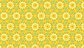 Summer botanical background with white daisies, blue forget-me-nots and red berries on yellow background