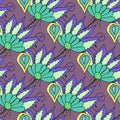 Bright multicolored hand drawn floral seamless pattern