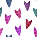 Bright multicolored hearts wallpaper pattern.