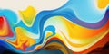 Bright multicolored waves, futuristic background. Generative ai