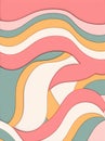Bright multicolored waves in pastel colors, 3D rendering illustration