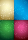 Bright music backgrounds with notes - vector color set