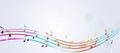 Bright Music Notes Multicolor Banner Royalty Free Stock Photo