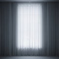 Bright Natural Light Filtering Through Sheer Curtains in an Empty Room Royalty Free Stock Photo