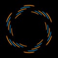 Bright neon blue and yellow circles tech abstract background Royalty Free Stock Photo
